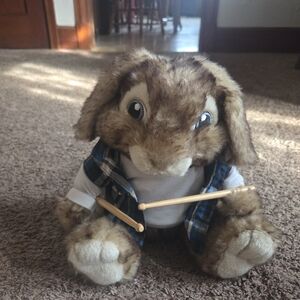 BUILD A BEAR HOP the MOVIE E.B. EB BUNNY RABBIT PLUSH Outfit + Drumsticks